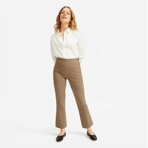 Everlane Kick Crop Work Pant Brown Houndstooth